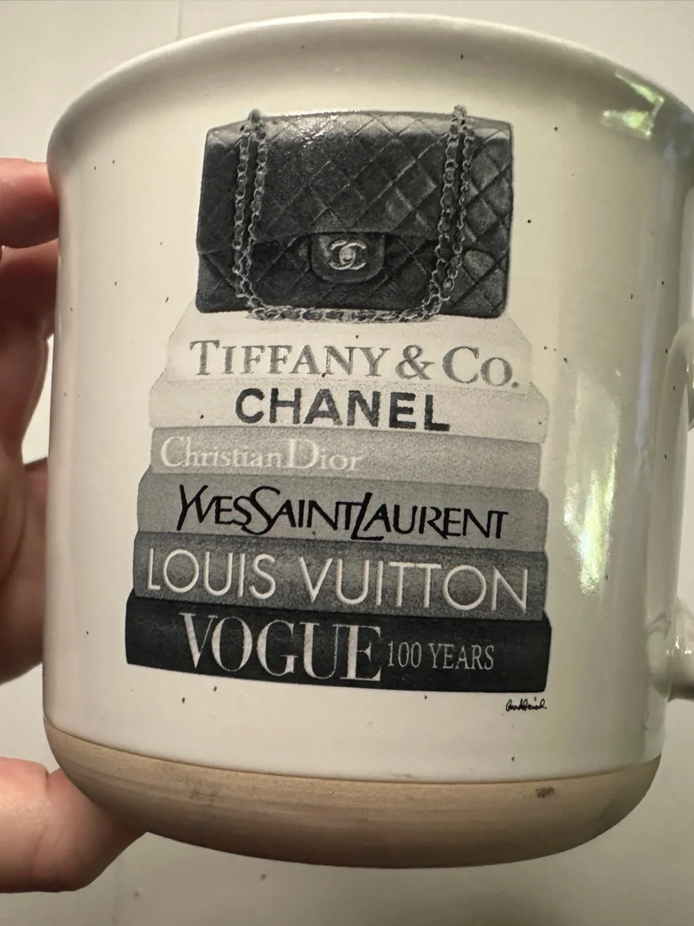 NWT Amanda Greenwood Designer Stack White Ceramic Accent Mug